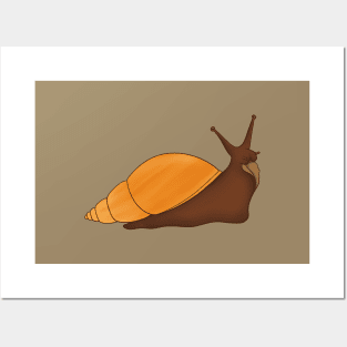 Giant African Land Snail, Achatina fulica, rodatzi Posters and Art